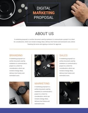 fashion, marketing proposals, business, Modern And Simple Digital Marketing Proposal Template