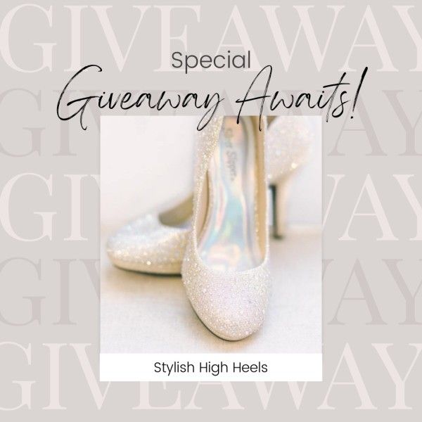 e-commerce, online shopping, promotion, Beige Stylish High Heels Giveaway Time Instagram Post Template
