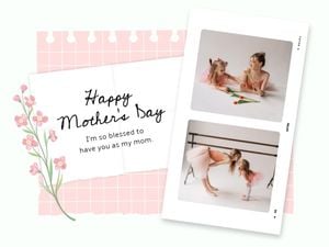 mothers day, mother day, greeting, White Film Frame Happy Mother's Day Card Template