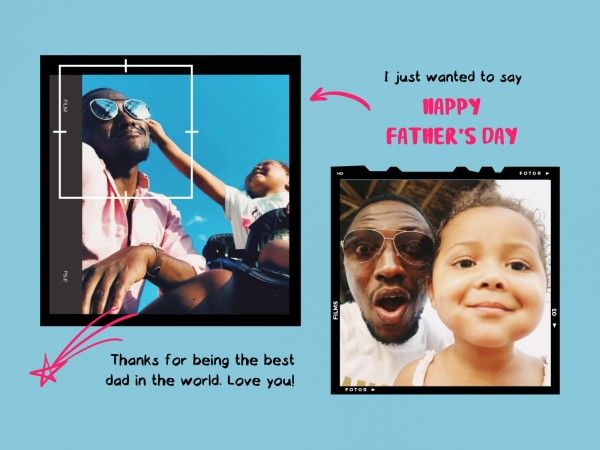 dad, family, fatherhood, Blue Graffiti Father's Day Collage Photo Collage 4:3 Template