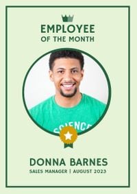 Simple Green Employee Of The Month Poster