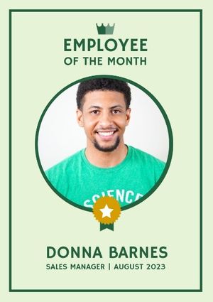 best employee, award, awards, Simple Green Employee Of The Month Poster Template