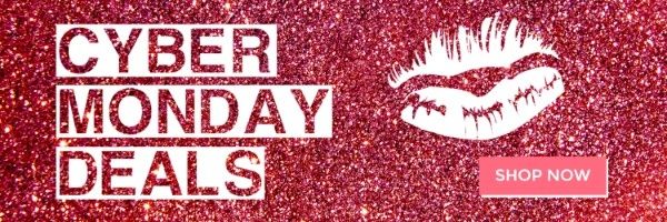 business, promotion, shop online, Pink Glitter Cyber Monday Deals Twitter Cover Template