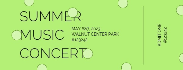 Summer Music Concert Ticket Ticket