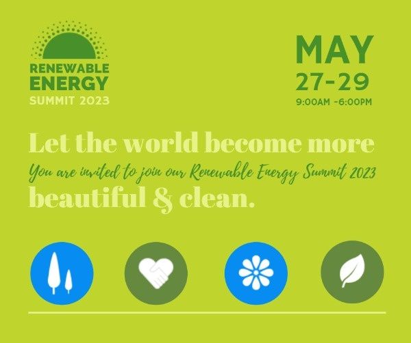 environment, protection, renewable, Green Energy Conference Invitation Facebook Post Template