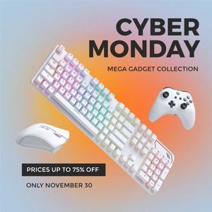 deals, sale, business, Orange Cyber Monday Mega Gadget Collection Instagram Post Template