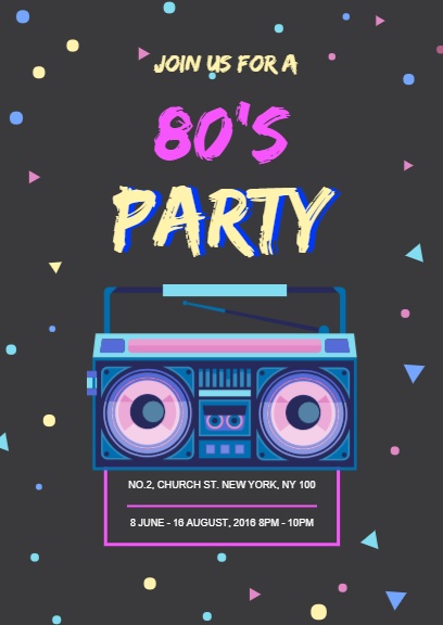 80's Party Invitation