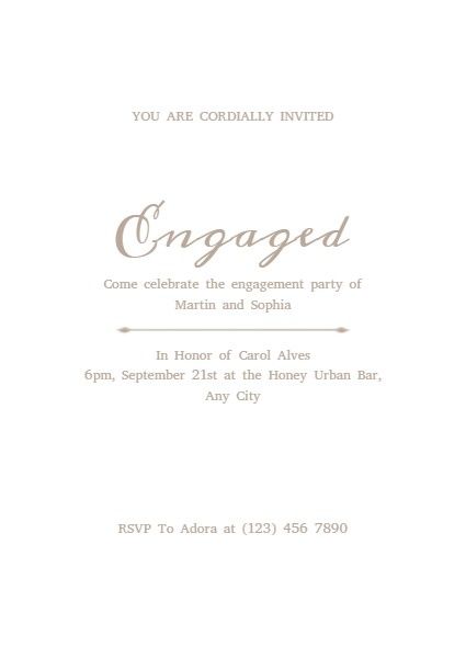 engagement party, engaged, engagement, Minimalist Wedding Invitation Template