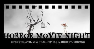 film, business, social media, Horror Movie Night Facebook Event Cover Template