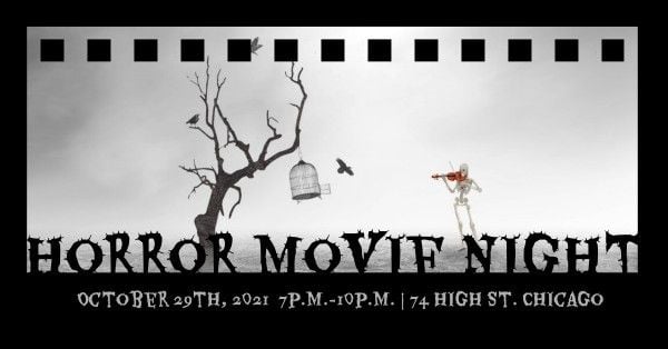 film, business, social media, Horror Movie Night Facebook Event Cover Template