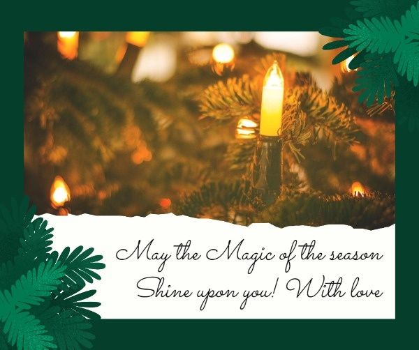 merry christmas, wish, quote, Green Christmas Greeting Card Facebook Post Template