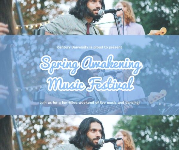 party, celebrity, grass, Blue Spring Awakening Music Festival Facebook Post Template