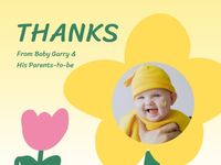 Yellow Baby Shower Thank You Card