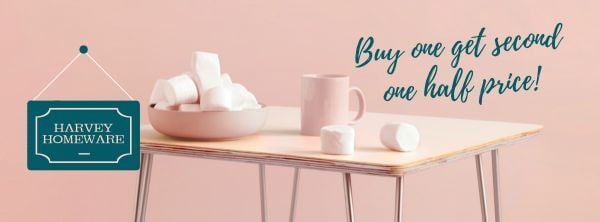 粉红色家居用品销售横幅 Facebook封面