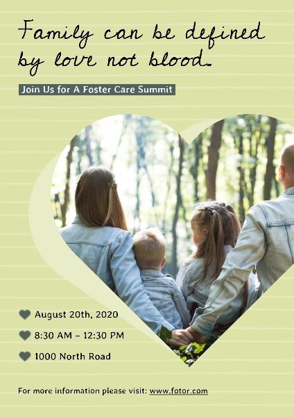charity, love, parenting, Foster care Poster Template