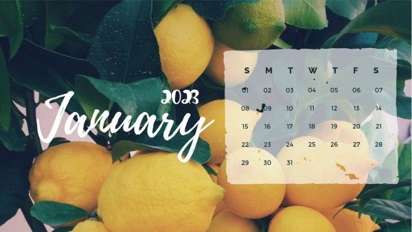 calender, plant, fruit, Lemon Calendar Template