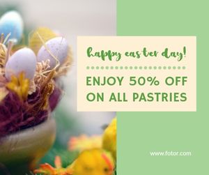 promotion, food, bakery, Green Easter Bread Sale Facebook Post Template