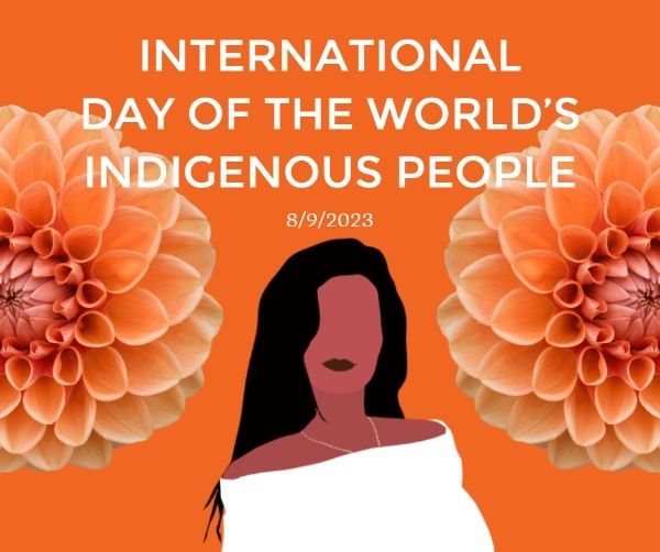 international day of indienous people, diversity, exotic, Orange Indigenous Facebook Post Template