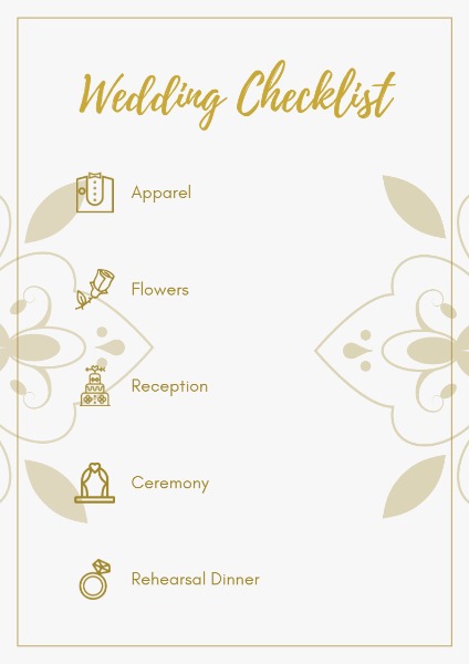 カスタマイズ可能な結婚式のチェックリスト計画書 スケジュールのテンプレート Fotorデザインツール