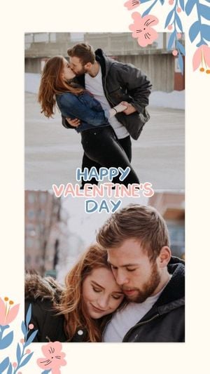 valentines day, love, life, Beige Valentine's Day Photo Collage Instagram Story Template