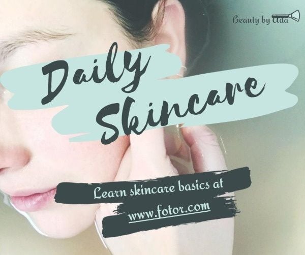 woman, cosmetics, girl, Daily Skincare Blog Facebook Post Template