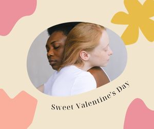 love, couple, photo, Yellow Simple Abstract Valentine's Day Facebook Post Template