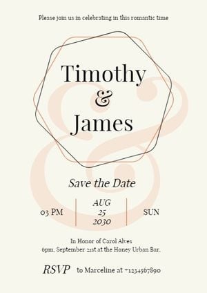 save the date, marriage, marry, Celebration Lgbt Party Invitation Template