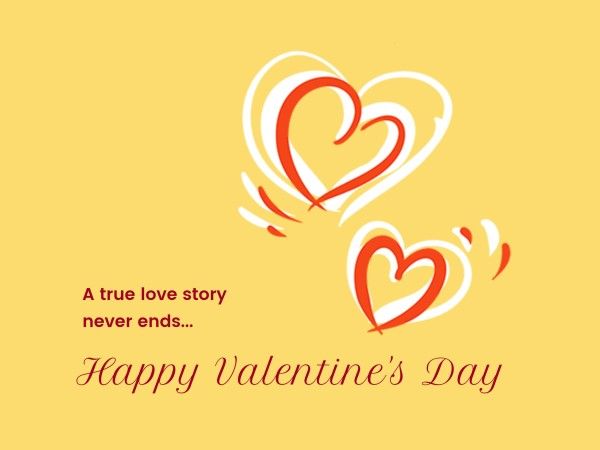 valentine, festival, celebration, Yellow Sweet Love Card Template