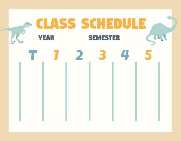term, semester, blank, Yellow And Blue Class Schedule Template
