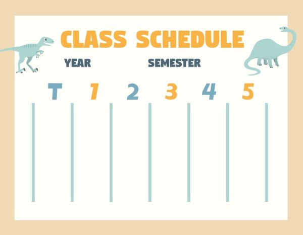 Yellow And Blue Class Schedule Class Schedule