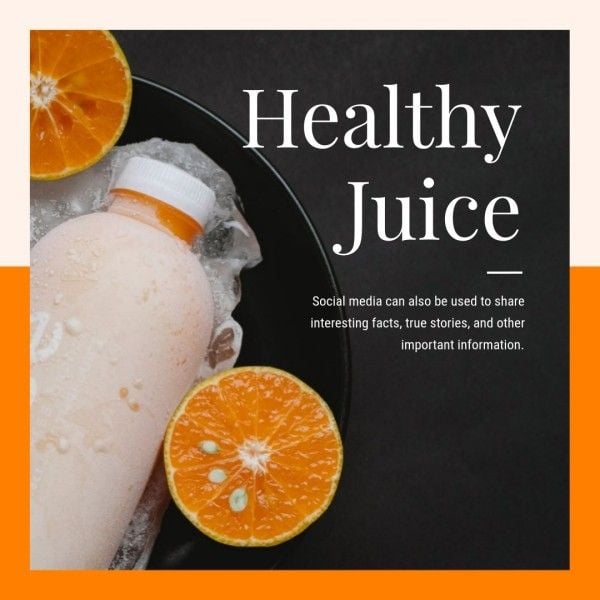 beverages, brand building, photo, Orange Healthy Juice Drink Branding Instagram Post Template