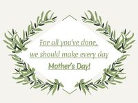 mothers day, thank you, thanks, Leaves mother's day Card Template