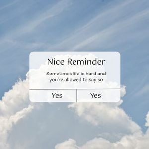 cloud, life, message, Blue Sky Nice Reminder Instagram Post Template