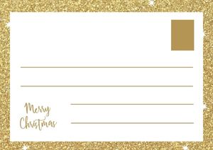 Golden Glitter Christmas Wishes Postcard