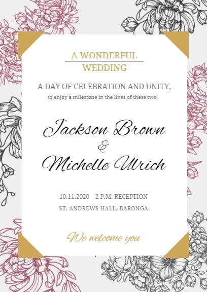 Floral Wedding Party Invitation
