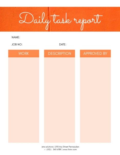 Red Minimalist Daily Work Report Daily Report
