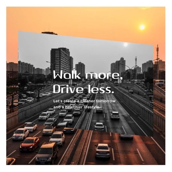 green travel, traffic, transport, Environmental Protection Quote Green Commuting Instagram Post Template