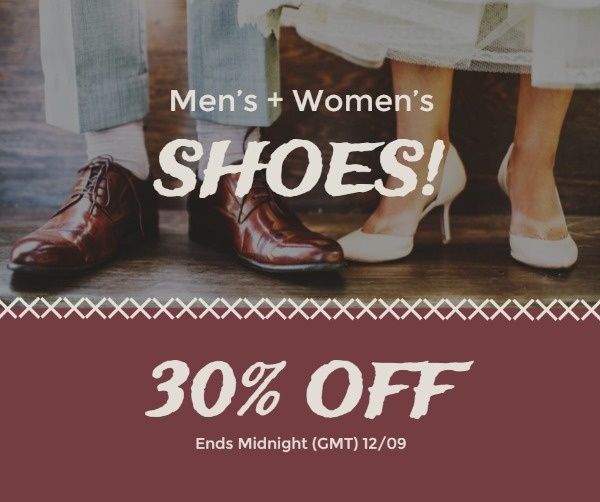 shoeware, women’s shoes, men’s shoe, Red Shoes Store Sales Facebook Post Template