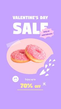 Purple Cute Donut Sale Promotion Instagram Story