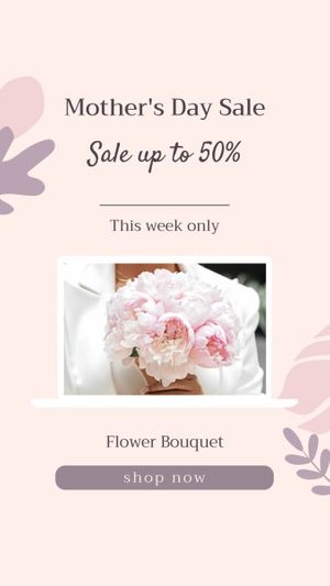 mothers day, mother day, promotion, Pink Abstract Mother's Day Sale Instagram Story Template
