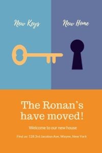 new keys, new home, moved house, House Moving Invitation Pinterest Post Template