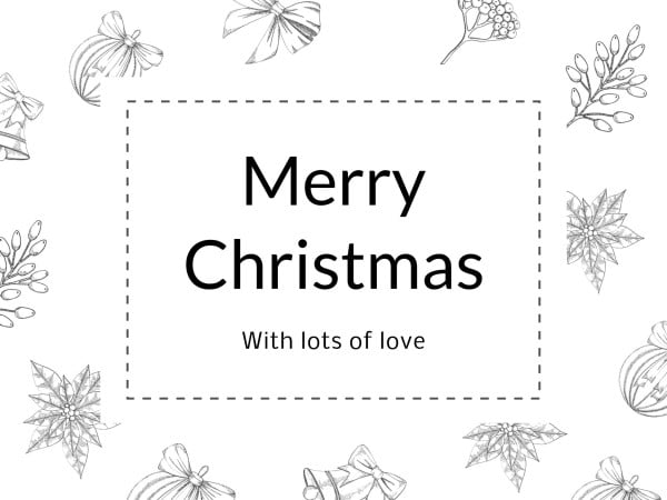 ホワイト シンプル メリー クリスマス メッセージカード