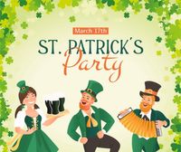 緑の漫画聖パトリックの日パーティーイベント Facebook投稿