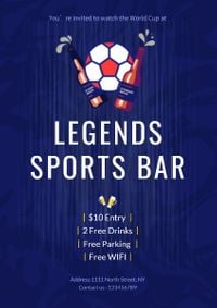 wine, basketball, soccer, Legends Sports Bar Poster Template