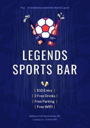 wine, basketball, soccer, Legends Sports Bar Poster Template