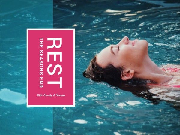 rest, swimming, relax, Summer Break Card Template