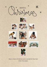 ベージュのクリスマスホリデー写真のコラージュ ポスター
