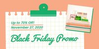 black friday, sale, promotion, Orange Twitter Post Template