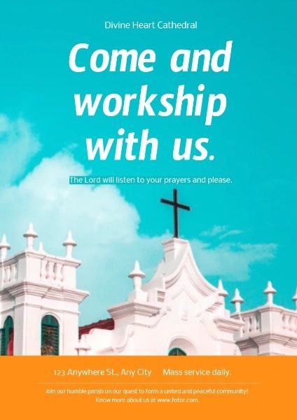 religion, religious, workship, Modern Cathedral Church Poster Template