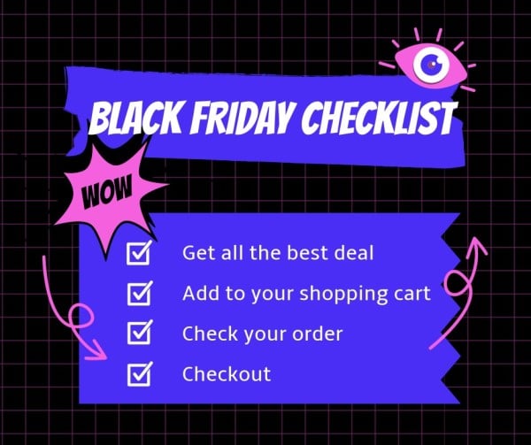 Purple Black Friday Checklist Facebook帖子
